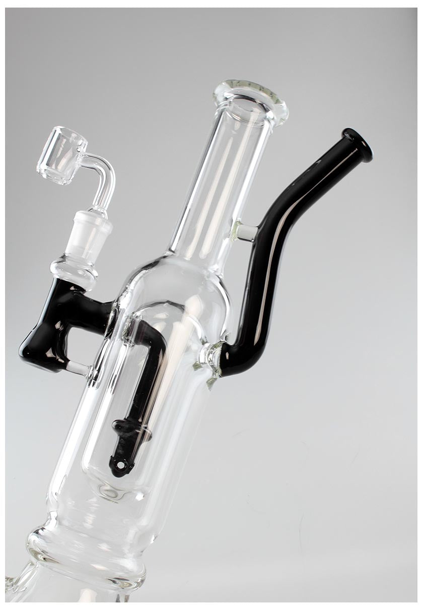 Black Leaf Double Track Bong mit 2 Mundstücken