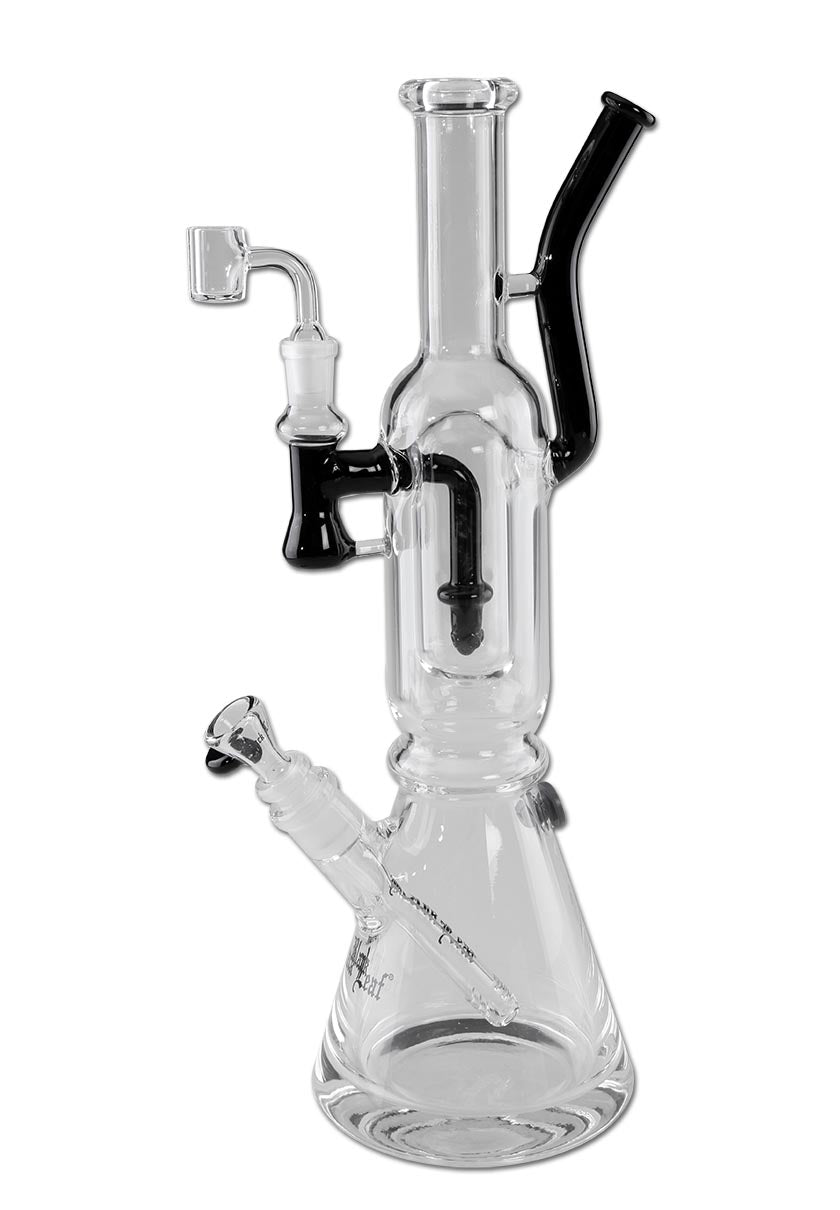 Black Leaf Double Track Bong mit 2 Mundstücken