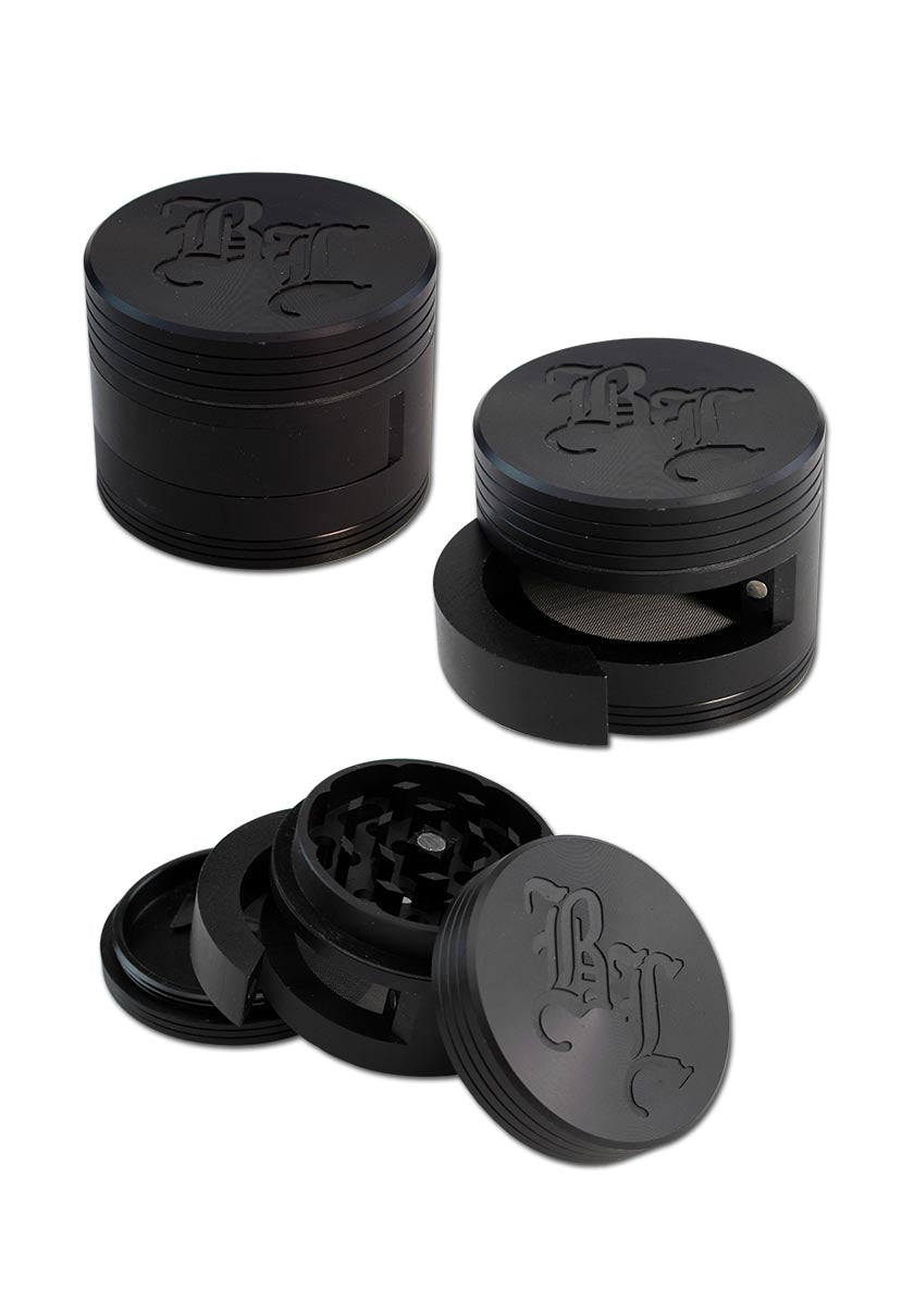 Black Leaf Dooor Aluminium Grinder 3-tlg. mit Tür