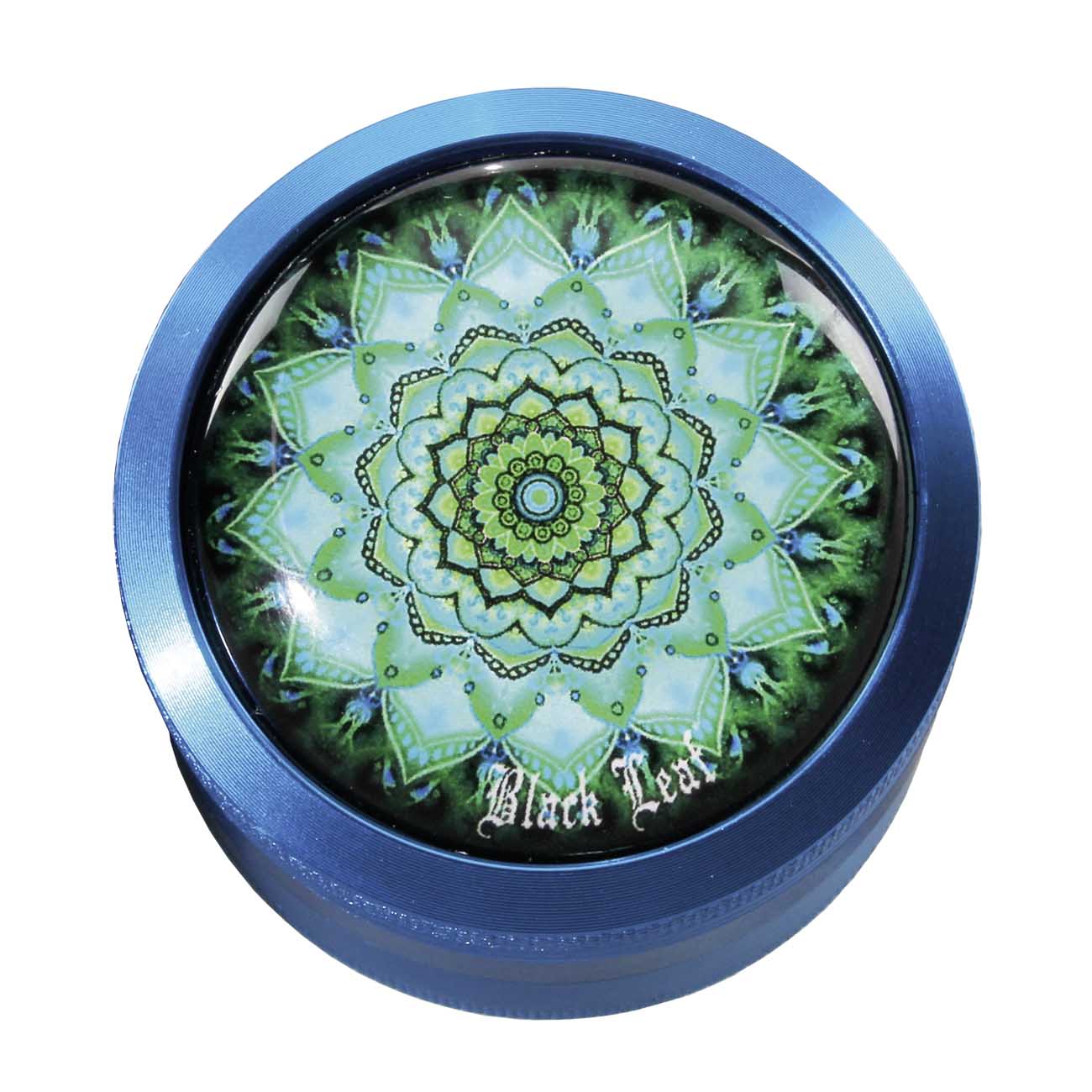 Black Leaf Mandala Alu-Grinder 4-tlg. blau