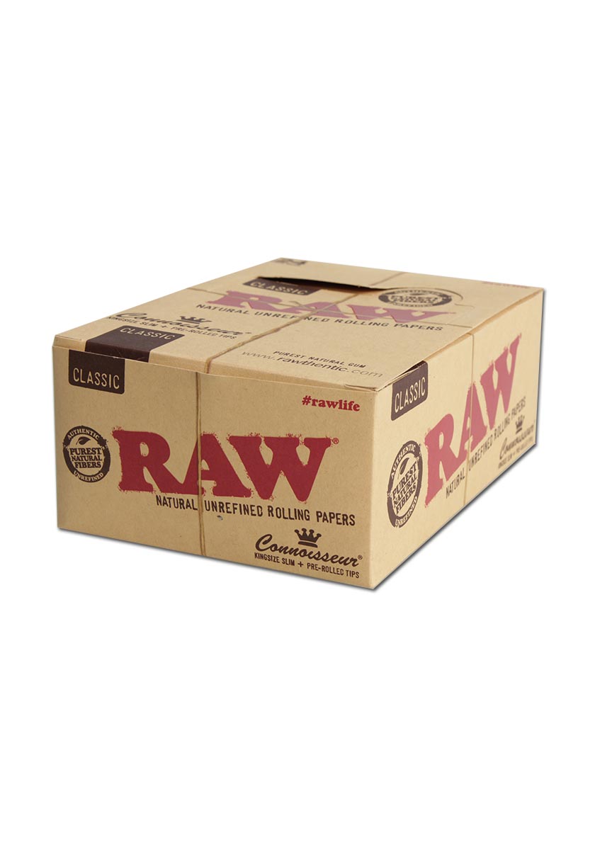 RAW Connoisseur Papers KS Slim+Tips vorgerollt