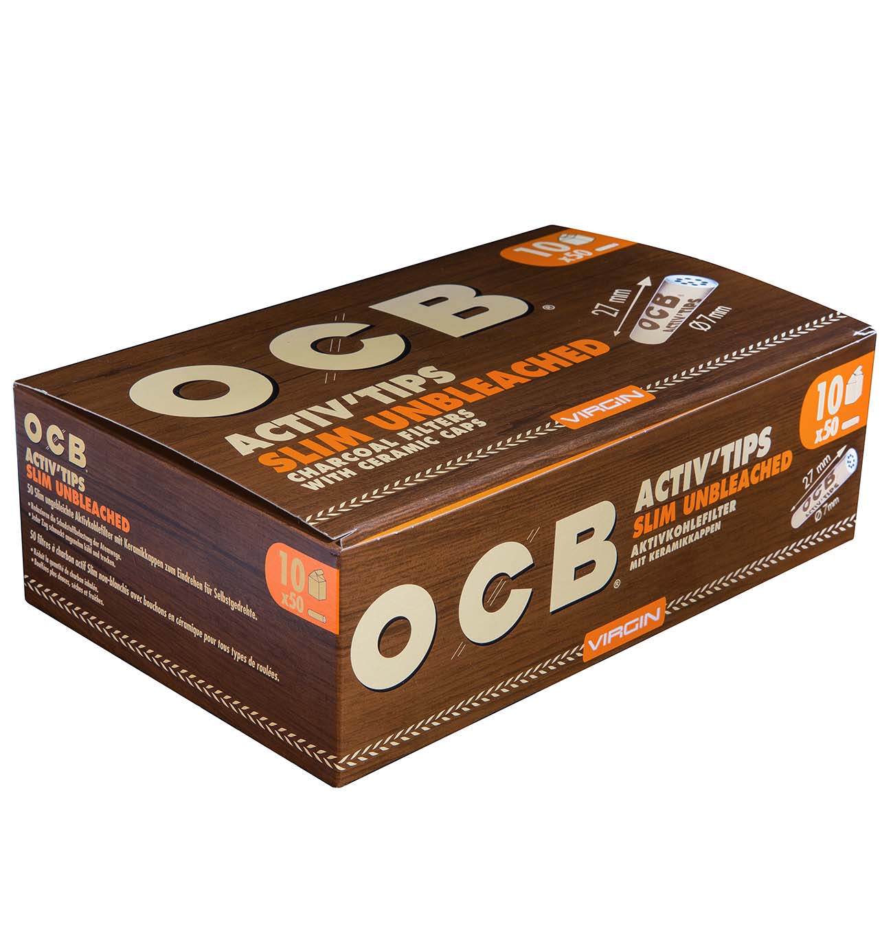 OCB Activ Tips Aktivkohlefilter Slim ungebleicht