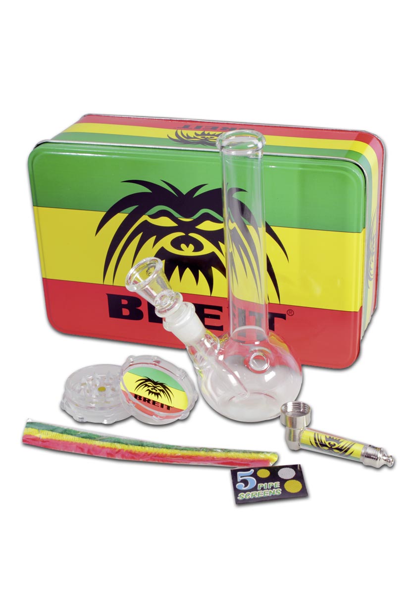 BREIT Minibong Set mit Grinder und Purpfeife