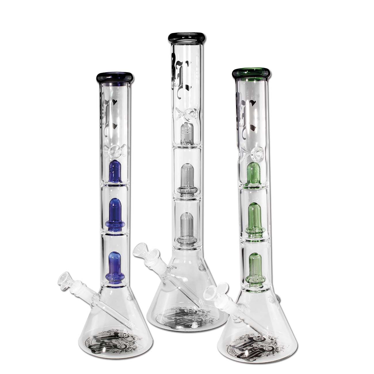 Black Leaf Beaker Icebong 2x Ufopercolator Grey/Titanium