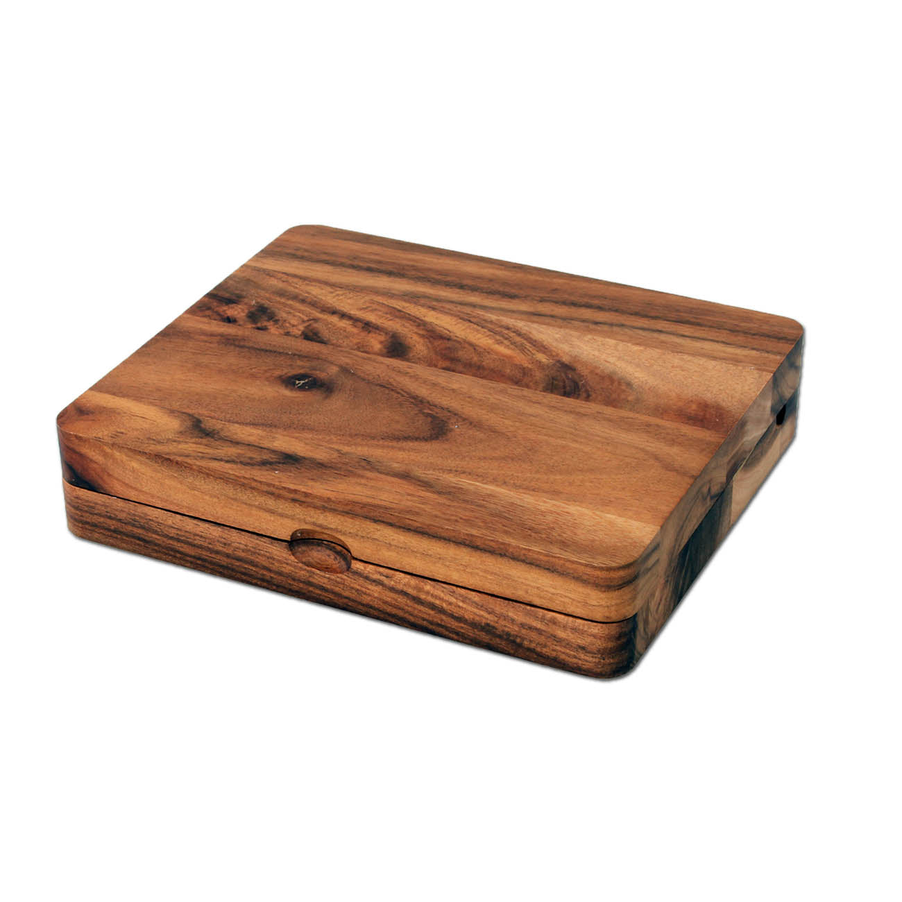 Black Leaf Acacia Wood Rolling Tray 2-piece.