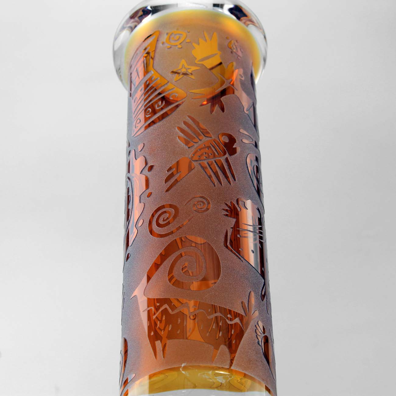 Black Leaf Kokopelli Beaker Bong Ice amber