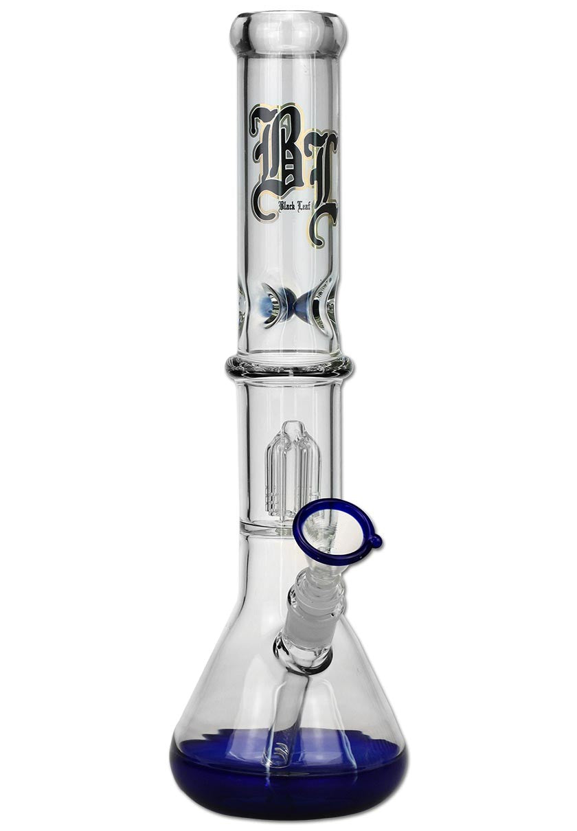 Black Leaf Glass Bong Ice 4-Arm Percolator