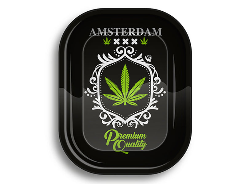 Rolling Tray Amsterdam Black Leaf