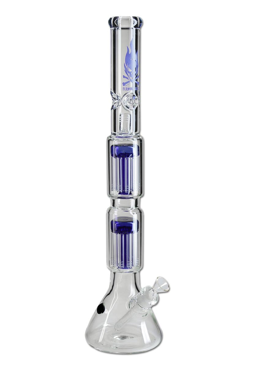 Black Leaf glass bong Ice blue 2x10-arm tree percolators