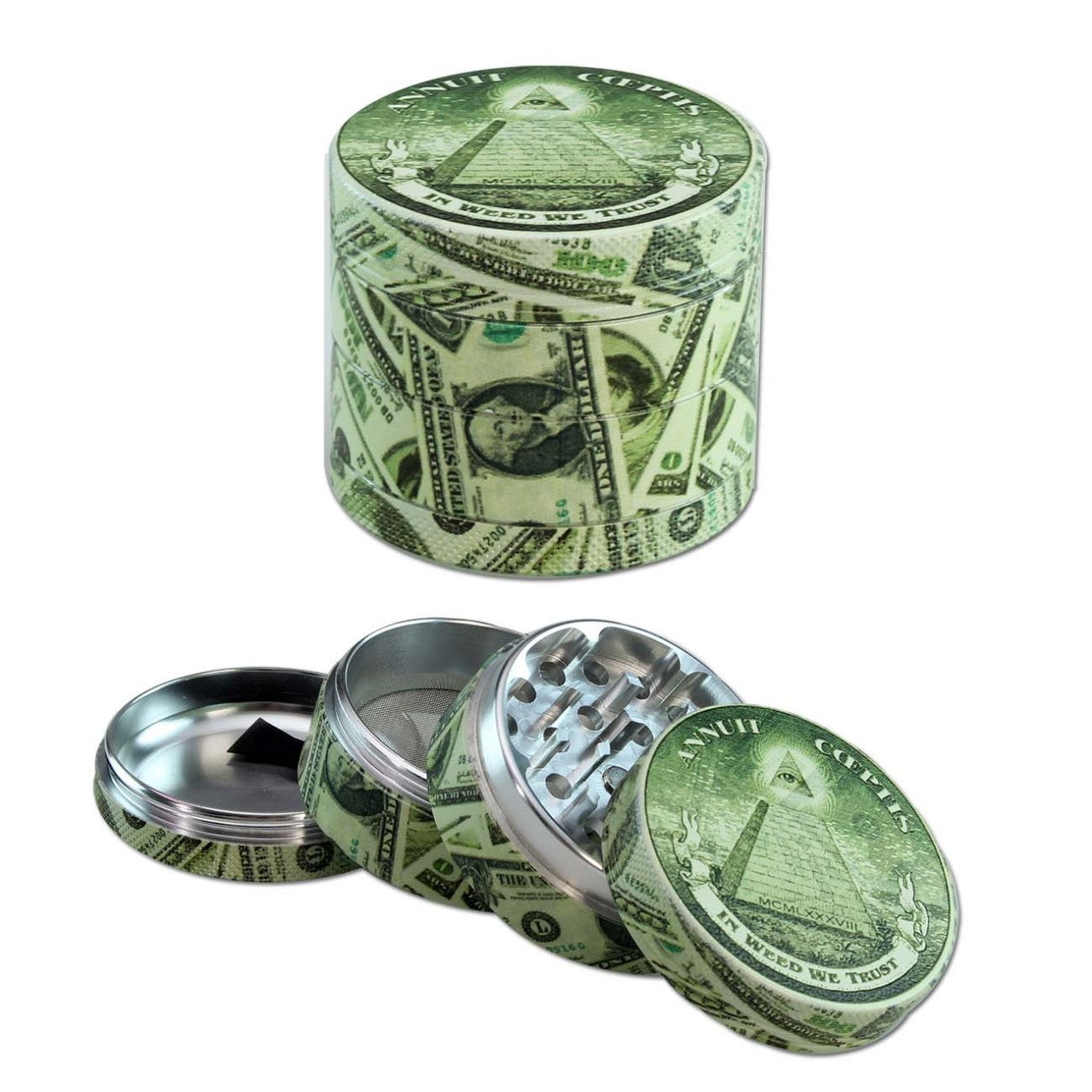 Black Leaf Dollar Aluminium Grinder 4-tlg.