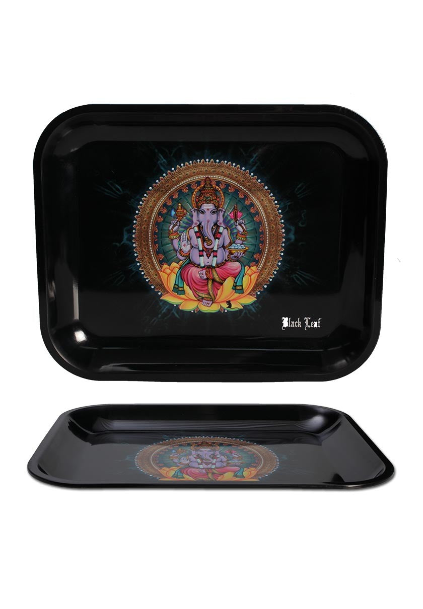 Black Leaf Rolling Tray Ganesha