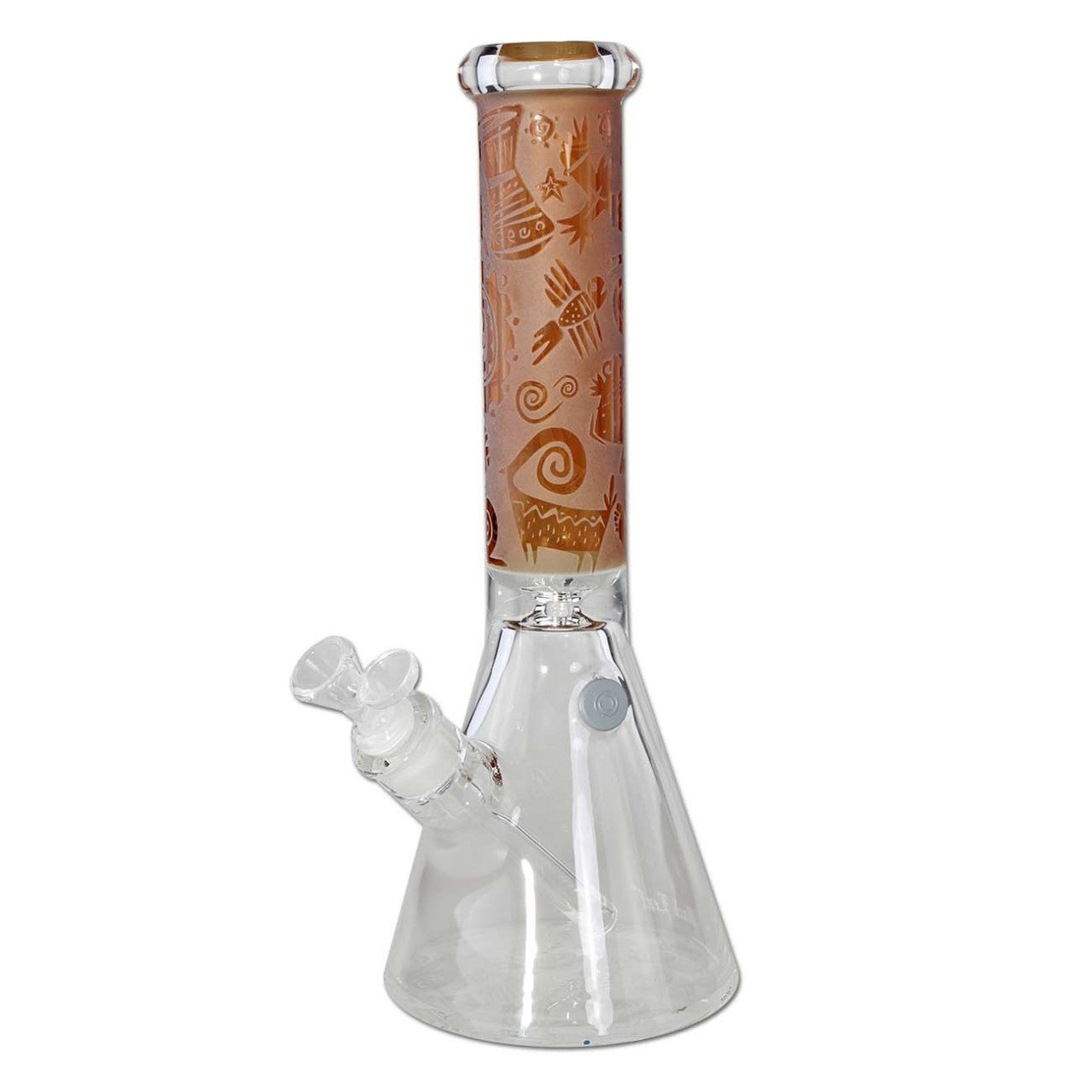 Black Leaf Kokopelli Beaker Bong Ice amber